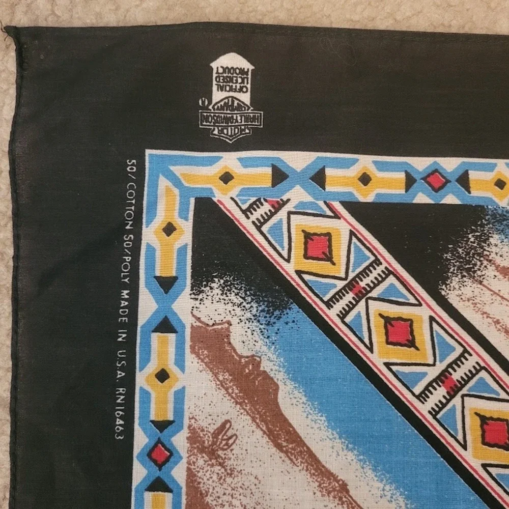 NOS Harley Davidson Motorcycle Bandana Wolf Native American Horse 22